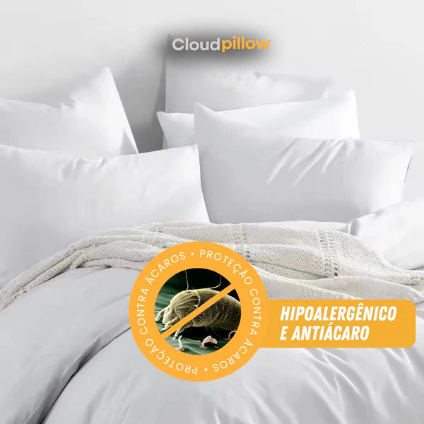 CloudPillow Serena™ Travesseiro Premium Pluma de Ganso - Conforto de Hotel 5 Estrelas