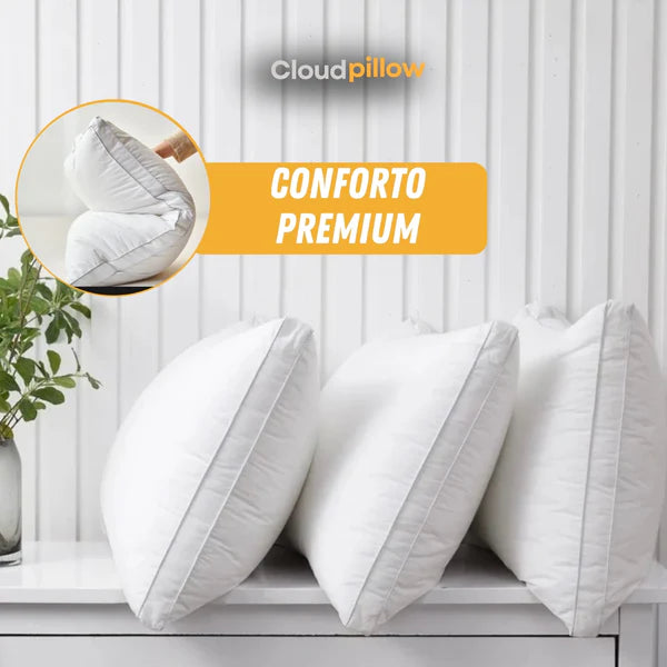 CloudPillow Serena™ Travesseiro Premium Pluma de Ganso - Conforto de Hotel 5 Estrelas