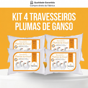 CloudPillow Serena™ Travesseiro Premium Pluma de Ganso - Conforto de Hotel 5 Estrelas